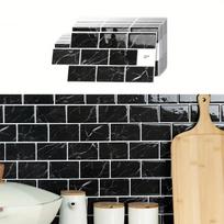 Self-Adhesive Tile Wall Decals, Ideal for Living Rooms, Kitchens, Bathrooms, Balconies, and Sinks, Accent Wall Decals, 12x6 in (as the picture,24pcs)