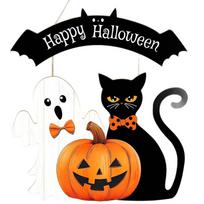 Creative Happy Halloween Door Hanging Pendant Wooden DIY Courtyard Ornament Pumpkin Door Wreaths Home Decoration