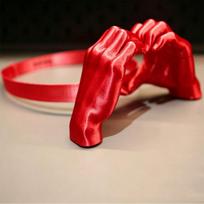 Unisex 3D Printing Palm Sun Hat Heart Hands Funny Palm Sunshade Headband Hands-Free Novelty Sun Protection Cap Summer Season raudona