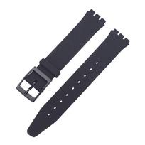 16mm 17mm 19mm 20mm Guminė laikrodžio apyrankė Swatch laikrodžiui Spalvinga sportinė apyrankė Pakeičiamos riešo apyrankės Minkšta vandeniui atspari silikoninė apyrankė 16mm juoda