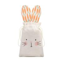 Creative Cute Easter Bunny Ears Bags Festival Burlap Drawstring Gift Bags Carrot Rabbit Candy Bags Holiday Wedding Birthday 5x5x5cm