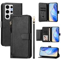 For Samsung Galaxy S25 Edge S24 S23 S22 S21 S20 Ultra S10 Plus Wallet Case with Card Slot Zipper Flip Folio with Strap Kickstand For Galaxy S10E juoda