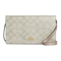 Coach Anna 20 Brand Logo Snap Closure Coated Canvas Crossbody Shoulder Bag Small Women bags CX593-IMXB8 Basic Set (Bag+Dust Bag)