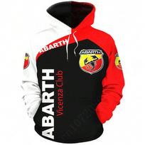 Didelio dydžio Abarth džemperis su gobtuvu Harajuku džemperiai viršus unisex drabužiai 3D spauda megztinis kasdieniai džemperiai vyrams moterims anime džemperis 4XL raudona juoda spalva