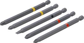 Ilgų sukimo antgalių rinkinys | PH / PZ / SL profiliai | 1/4" | 110 mm | 5 vnt. (4832)