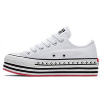 (WMNS) Converse Chuck Taylor All Star Platform Layer Low 'Logo Play - White' Women's 566762C EU 41.5