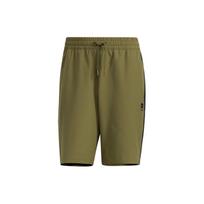 Men's adidas neo Logo Micro Mark Stripe Casual Woven Shorts Dark Olive Green HD4715 S