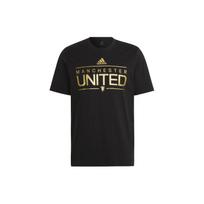 adidas Manchester United Soccer/Football Sports Alphabet Printing Solid Color Short Sleeve Black Men's HG1246 S