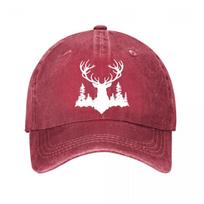 Deer Tree Suede Baseball Cap Casual Outdoor Washed Baseball Cap Adjustable