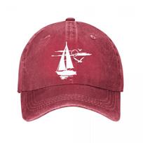 Vintage Black Baseball Cap Sailboat Heart  New Vintage Washed Cotton Baseball Cap Parent Kids Sun Hats Adjustable