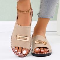 Women Summer Fashion Flat Flip Flops Slippers Casual Open Toe Lightweight Beach Vacation Bathroom Daily Walking Sandals 35EU/CN36 smėlis