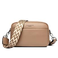 „Litchi Print“ vienspalvis PU „Crossbody“ krepšys, moteriškas vasarinis plataus dirželio krepšys, moteriškas viengubas per petį chaki