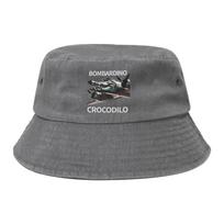 Bombardiro Crocodilo Meme Italian Brainrot Bucket Hat for Women Field Hat Street Foldable for Camping Fishing Hats Ispoti Cap One Size