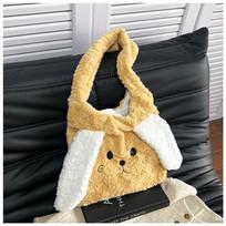 New Winter Carto Plush Rabbit Tote Bag Cute Handle Storage Bags for Women Comfortable and Versatile Texture Shoulder Bags ruda