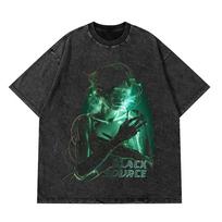 benber vintage style Black Source ANIME MANGA VINTAGE WASH UNISEX T Ocus Men Harajuku T Japanese Style Oversized T  Clothing s S