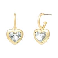 COACH engraved details brass earrings women's gold auksas