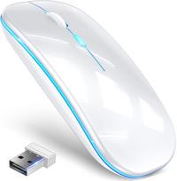 [2024 Ultra-Thin Model] Bluetooth Wireless Mouse, Extremely Quiet, 2.4GHz & Bluetooth Dual Connection, Silent Mouse, Slim, Lightweight, USB