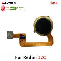 Fingerprint Sensor Scanner Touch ID Connecter Flex Cable For Xiaomi Redmi 13C 12 12C 10C For Redmi 12C Black