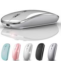 Rechargeable Bluetooth Wireless Mouse for iPad Pro, iPad Air, Mac, MacBook Pro, MacBook Air, Laptops, Chromebooks, Windows, HP, DELL (Silver)