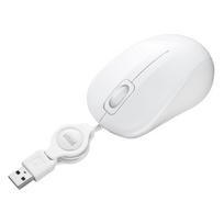 Sanwa Supply Silent Wired Retractable Blue LED Mouse (White) MA-MBSK315W