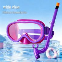 Kids' Wide View Snorkeling Set: Waterproof Anti-fog Swim Goggles and Snorkel for Boys and Girls.