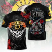 Guns N Roses 1985-2026 2026 Tour 3D T-Shirt – Licensed  Exclusive Rock Band Tee XL