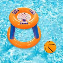 Floating Basketball Hoop Inflatable Set for Pool Fun Engaging Ring Toss Game with Easy Setup Ideal for All Ages B