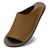 Men's Retro Cowhide Flip-Flops - Hand-Stitched, Non-Slip, Soft Sole, Large Sizes 45-47 41