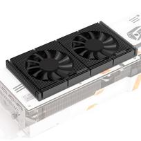PANO-MOUNTS Aluminum Graphics Card Cooler - High Airflow GPU Cooler with 2 x 7CM PWM Fans, 2800RPM, 7W, Includes Thermal Conductivity Silicone Pads,