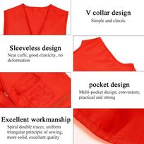 V Neck Cargo Vest Zip Up Outdoor Vest Durable Fishing Vest  Hiking XL oranžinė