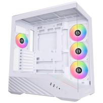 Lian Li VECTOR V100R White Pillarless PC Case with 4 x 120mm LED Fans, LED Strip, and Accessory Display Space [V100RW]