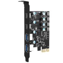 Farboko 4-Port PCI-E USB 3.0 Expansion Card (2 USB Type-A and 2 Type-C Ports), Internal Converter PCI Express Expansion Card for Desktop PC Cards,
