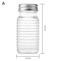 Glass Salt Jar with Lid for Kitchen Storage Spice Containers Set of 2 Transparent Seasoning Bottles for Pepper Sugar