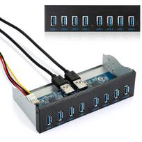 Mzhou 8-Port USB 3.0 Front Panel Hub Expansion Card - 19-Pin and SATA Cable, 5 Mounting Screws - Compatible with Windows XP7810Linux - Desktop PC