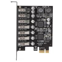 7-Port PCIe to USB 3.0 Expansion Card, PCIe Expansion Card Supports 5G480M12M1.5M bps PCI Express USB for Desktop PC PCIe USB Card Network Card