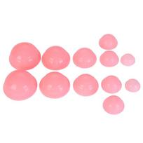 Happy Camp Silicone Cupping Device - Portable, Self-Suction, Moisture-Absorbing, 12 Pink Cups 3.4-7.5mm
