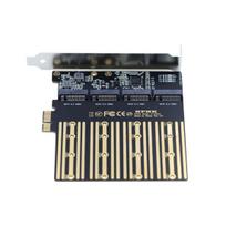 Chenyang M.2 SSD to PCI-E X1 Adapter, 4 SATA NGFF SSD to PCI-E X1 Expansion Card Adapter with 12cm PCI-E Bracket