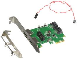 Area TWIN TURBO HYBRID TYPE B PCI Express x1 connection, Asmedia chip, SATA3, eSATA2 ports, internal SATA2 ports, jumper switchable, 2 ports usable