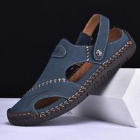 2026 Summer Men's Handmade Breathable Stitch Sandals - Two-Way Wear, Large Size, Fashionable Casual Slides Size 47
