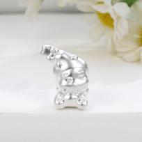 Sterling Silver 999 Star Cartoon Christmas Twinkle Loose Beads for DIY Weaving and Accessories sidabras