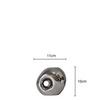 Silver Pebble Ceramic Decoration Flower Vase Geometric Stack Floral Arrangement Accessories Terrarium Room Decoration