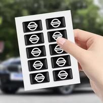 10Pcs 3D Epoxy Emblem Car Interior Stickers Decoration For Nissan Nismo Tiida Teana GTR 350Z 370Z 240SX Juke Note Versa