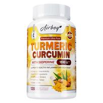 Kurkumino maisto papildas, 95% kurkumino, sudėtyje yra juodųjų pipirų ekstrakto, 1510 mg kapsulės, 100% ekologiškas, pats stipriausias ciberžolė. 120*1