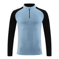 2024 Quick Dry Half Zip Long Sleeve Sports T-shirt for Men and Kids 30 (Height 150-160cm) šviesiai mėlyna spalva