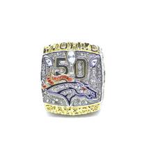 Denver Broncos 2015 Super Bowl Championship Ring Two-Tone Jewelry Size 13