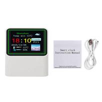 Small Portable Smart Wifi Weather Station Display Weather Temperature Humidity Time Alarm Clock Desktop Decoration STV08 balta