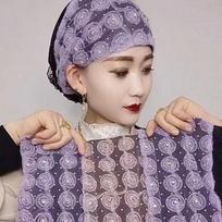 Summer Rose Disc Flower Hat: Breathable Wig Cap for White Hair Coverage One size with elastic