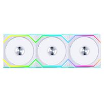 LIANLI 120mm ARGB Fan, Reverse Model, UNI FAN RS SL Wireless 120 WT Triple Pack, 2.4GHz Wireless, Cable Management-Free, FDB, Side LED Strip,