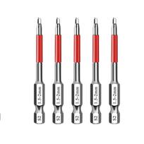 5Pcs Non-slip Electric Screwdriver Bits Strong Magnetic Impact Batch Heads  Power Tools 1.5-2 mm 5pcs