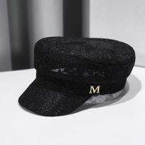 Fashion Lace Women's Lace Beret Cap Vintage Hollow Out Newsboy Cap Lightweight Breathable Baker Boy Cap Summer